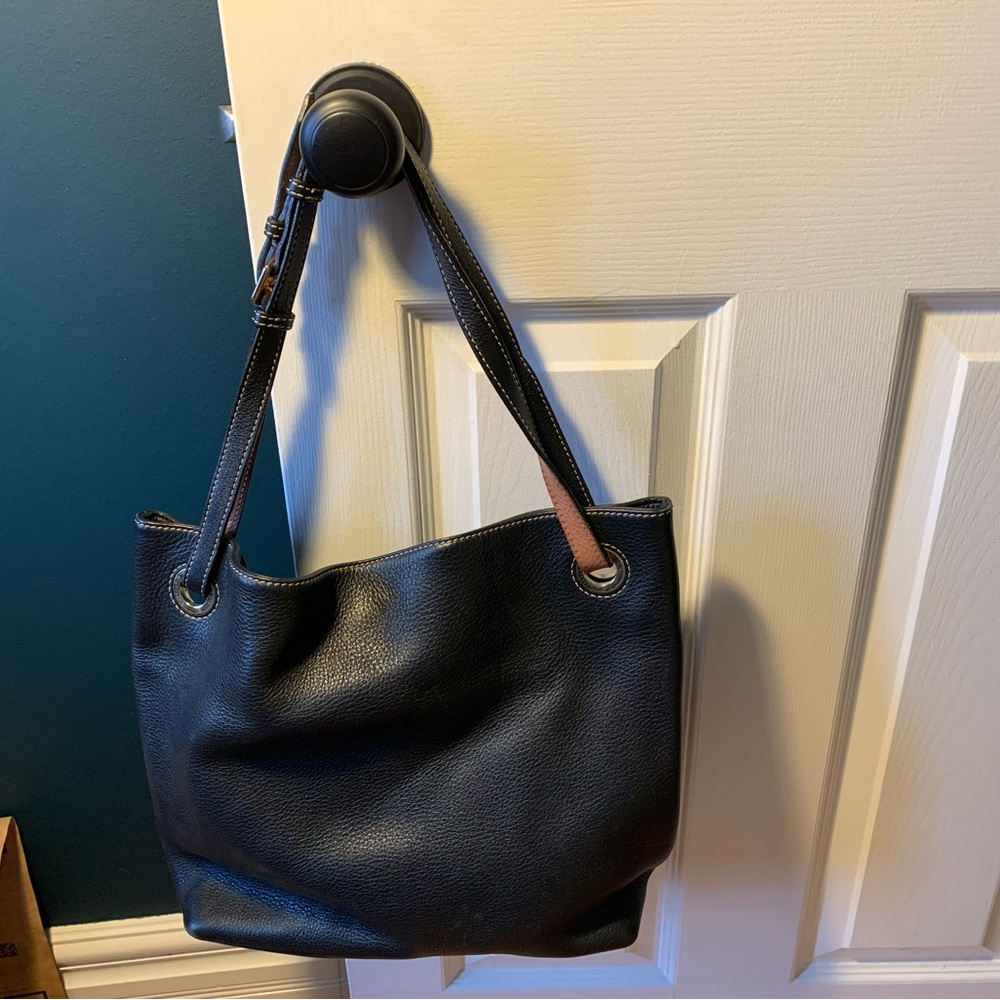 Elegant Black Leather Tote Bag